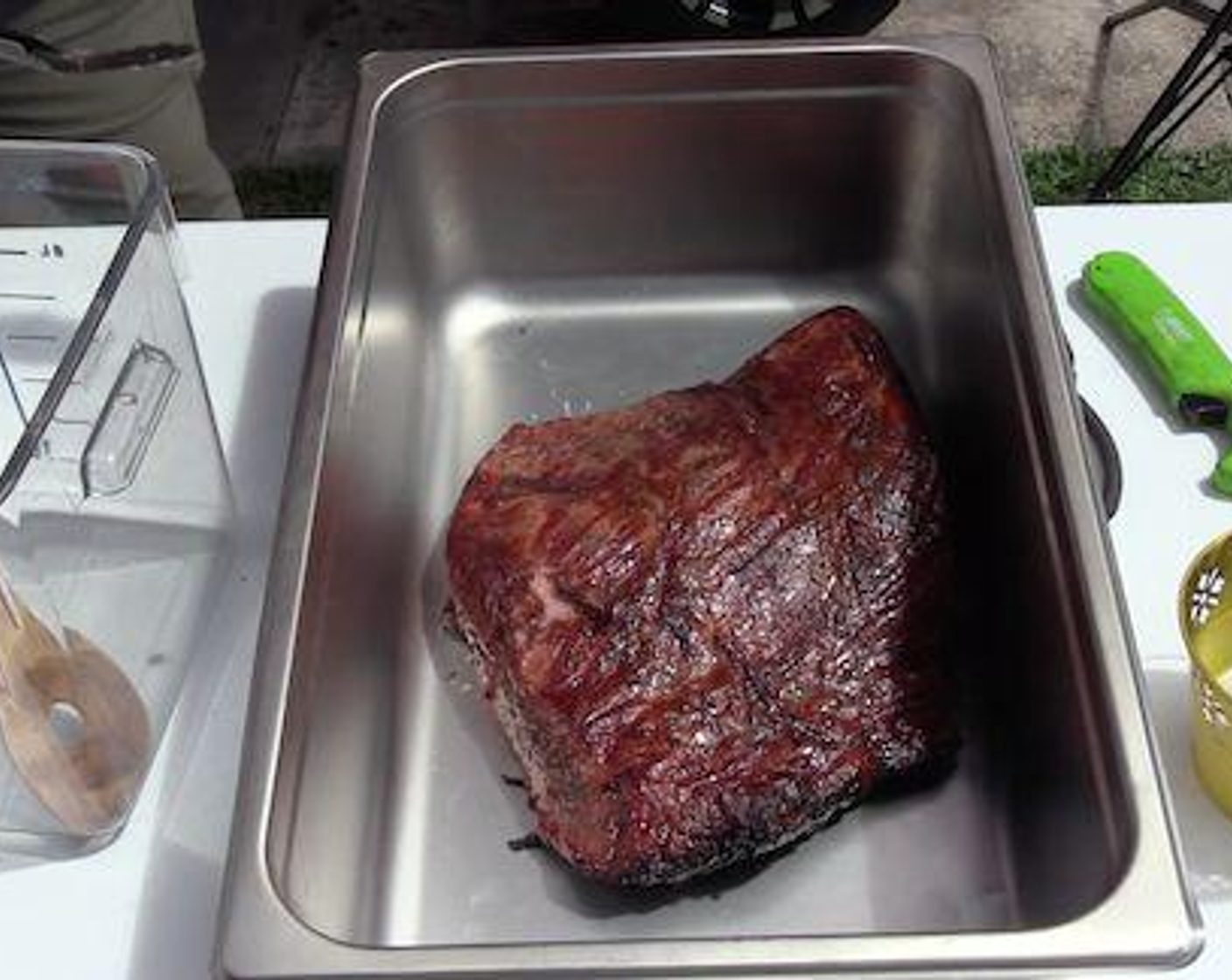 step 3 Remove from the smoker and place it in a large pan.