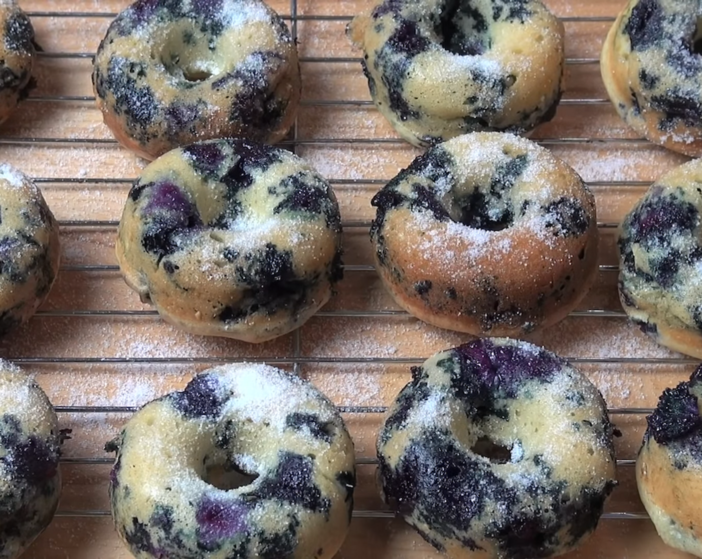 Oven Baked Blueberry Donuts