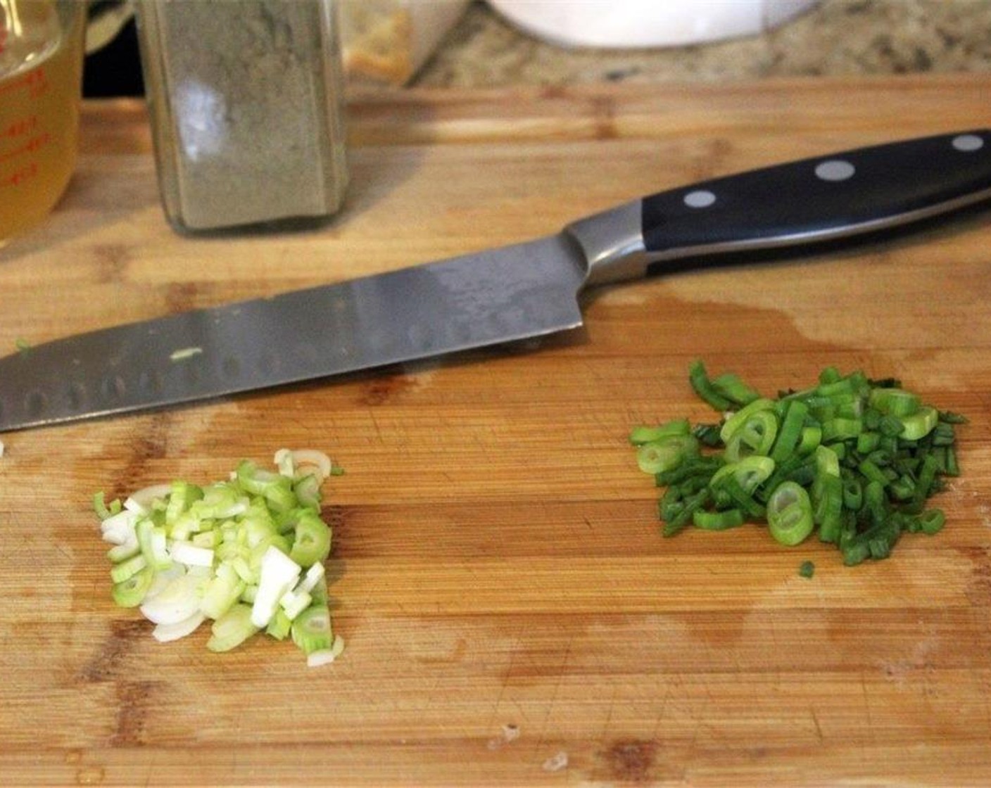 step 3 Thinly slice the Scallion (1 bunch), whites and greens separated.