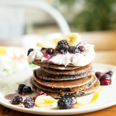 Blueberry Protein Blender Pancakes Recipe | SideChef