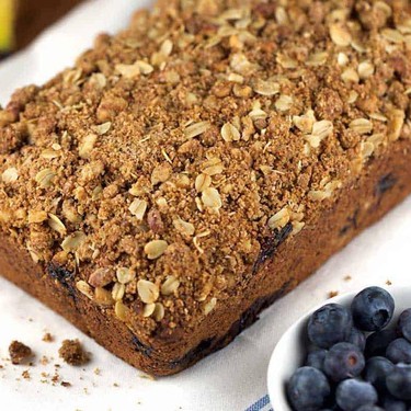 Whole Wheat Vegan Blueberry Banana Bread with Oat Crumble Recipe | SideChef