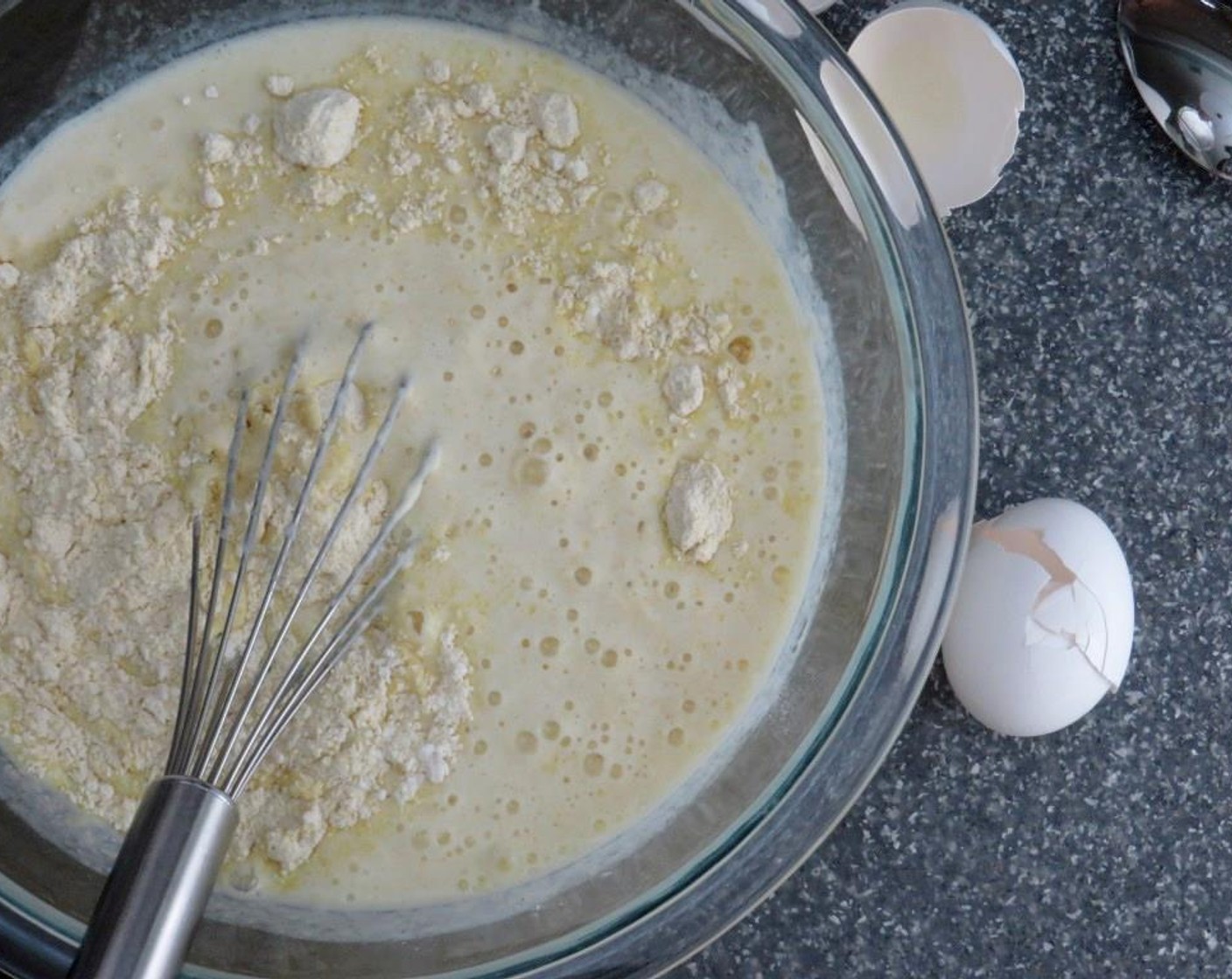 step 6 Add wet ingredients to dry ingredients and stir until just mixed.