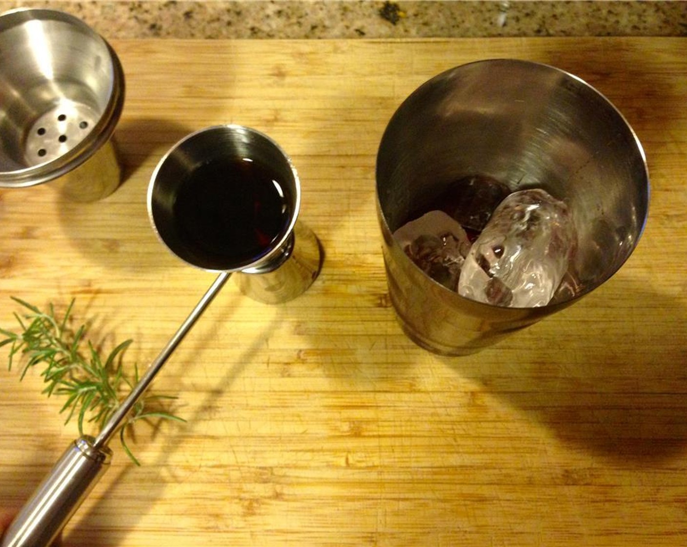 step 9 Add Sweet Vermouth (1 fl oz). Go light on the sweet vermouth if you don't like your drinks very sweet.