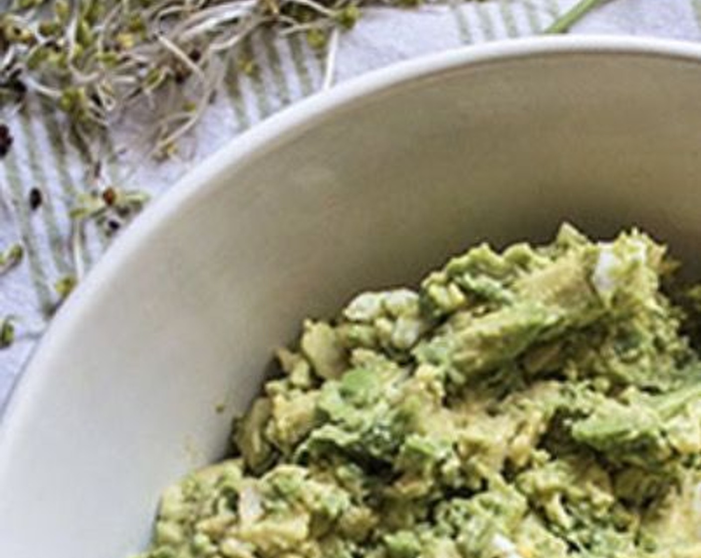 step 1 Add Avocado (1) to a medium bowl and use a fork to gently mash the avocado, still leaving some chunks.