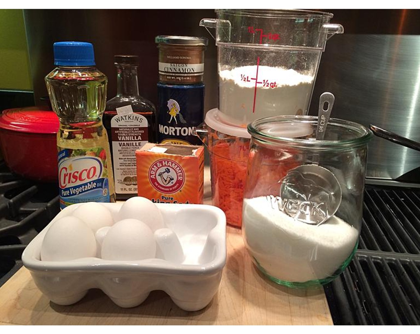 step 3 Using an electric mixer, combine All-Purpose Flour (2 cups), Baking Soda (2 tsp), Salt (1 tsp), Granulated Sugar (2 cups), and Simply Organic Cinnamon, Ground (1 2/3 Tbsp).