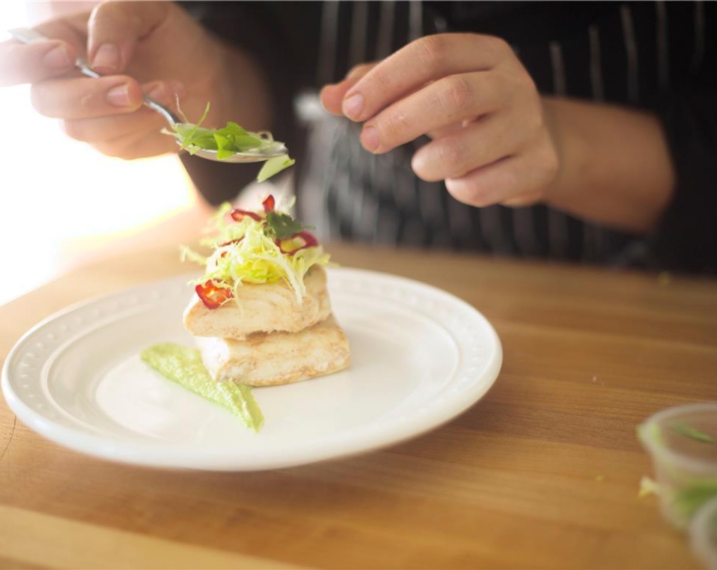 step 15 Remove halibut fillets from plastic bag and place onto foil lined baking sheet. Roast for 7 minutes.