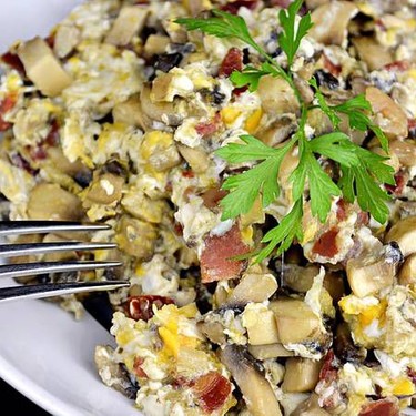 Scrambled Mushrooms and Ham Recipe | SideChef