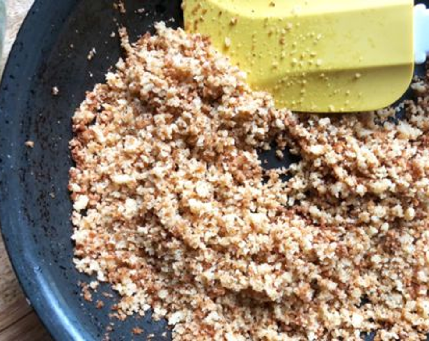 step 9 Meanwhile, melt Unsalted Butter (2 Tbsp) in a skillet over medium. Add the Panko Breadcrumbs (1/2 cup) and Ground Black Pepper (1/4 tsp), cook, stirring, until golden brown, 3 more minutes.