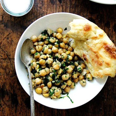 Chickpea Sauté With Basil and Pine Nuts Recipe | SideChef