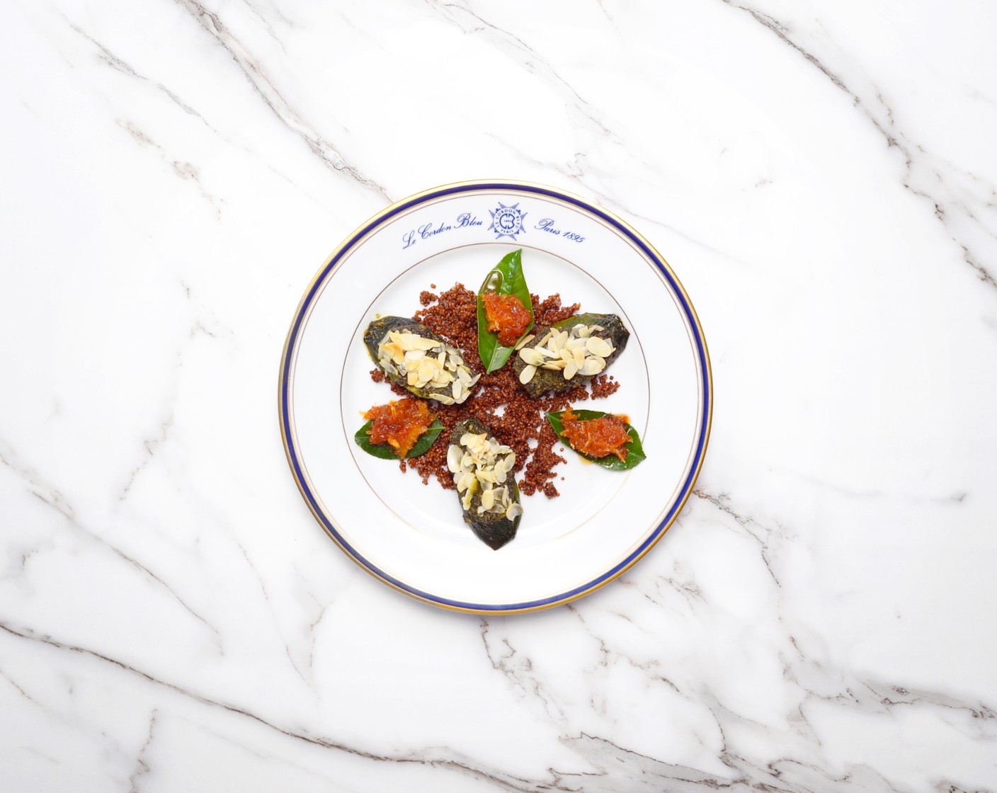 Asian Zucchini, Quinoa with Sweet Spices, and Grapefruit Marmalade