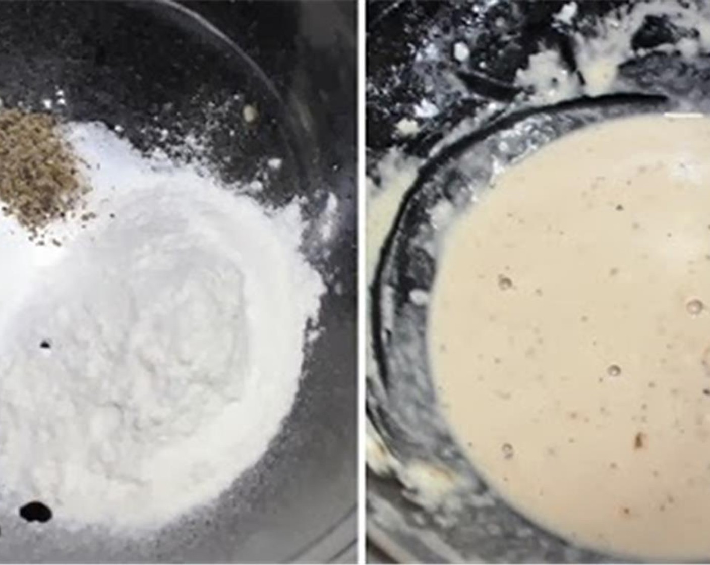 step 3 Whisk together All-Purpose Flour (2 Tbsp), Corn Starch (2 Tbsp), Salt (1/2 tsp), Ground Black Pepper (1 tsp), Soy Sauce (1/4 tsp), Rice Vinegar (1/8 tsp), and Water (1 tsp).