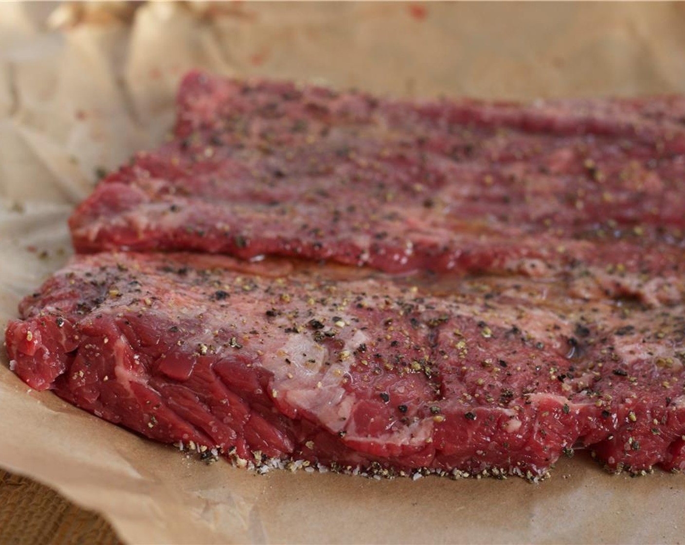 step 4 Brush both sides of the steak with Olive Oil (1 Tbsp), and season with Kosher Salt (to taste) and Freshly Ground Black Pepper (to taste).