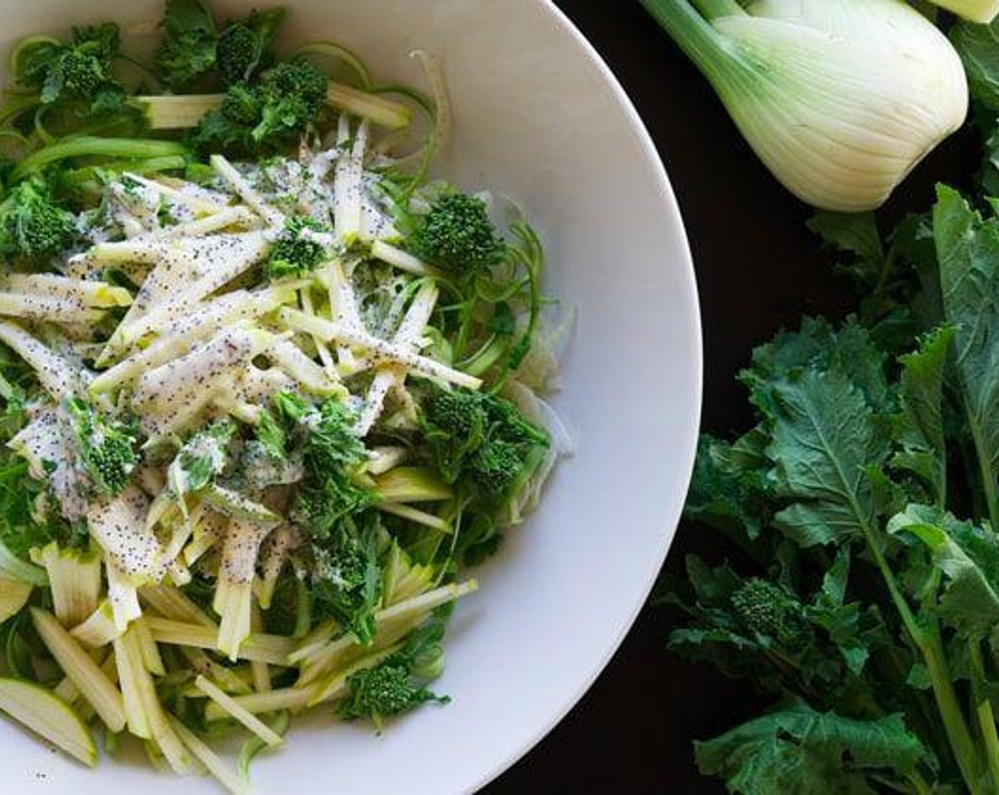 Broccoli Rabe, Fennel, and Apple Slaw