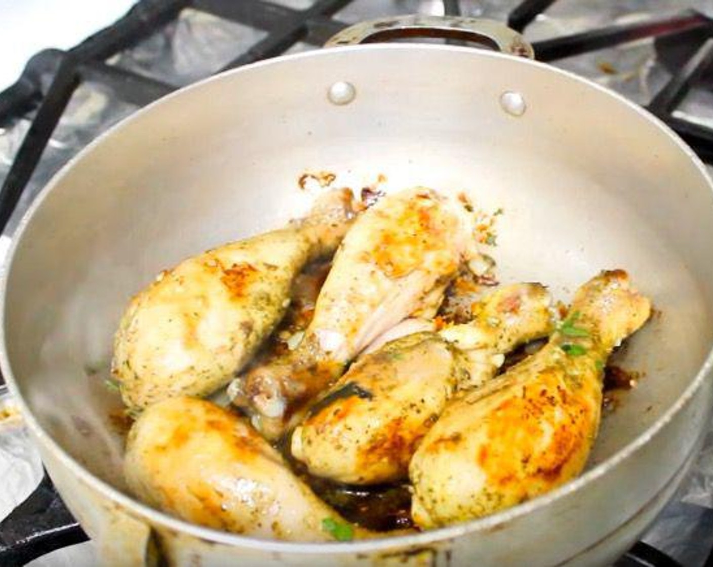 step 3 In a saucepan over high heat, warm Corn Oil (2 Tbsp). Add chicken, reserving the vegetables, and cook for 5 minutes, or until color develops on both sides.