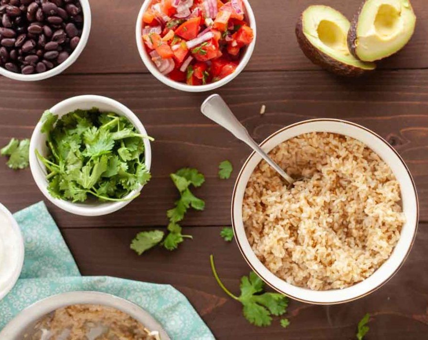 step 1 In a microwave-safe bowl, combine the cooked Brown Rice (1/3 cup), Canned Black Beans (1/2 cup), Salsa (2 Tbsp), Plain Greek Yogurt (1 Tbsp) and Shredded Cheddar Cheese (1 Tbsp).