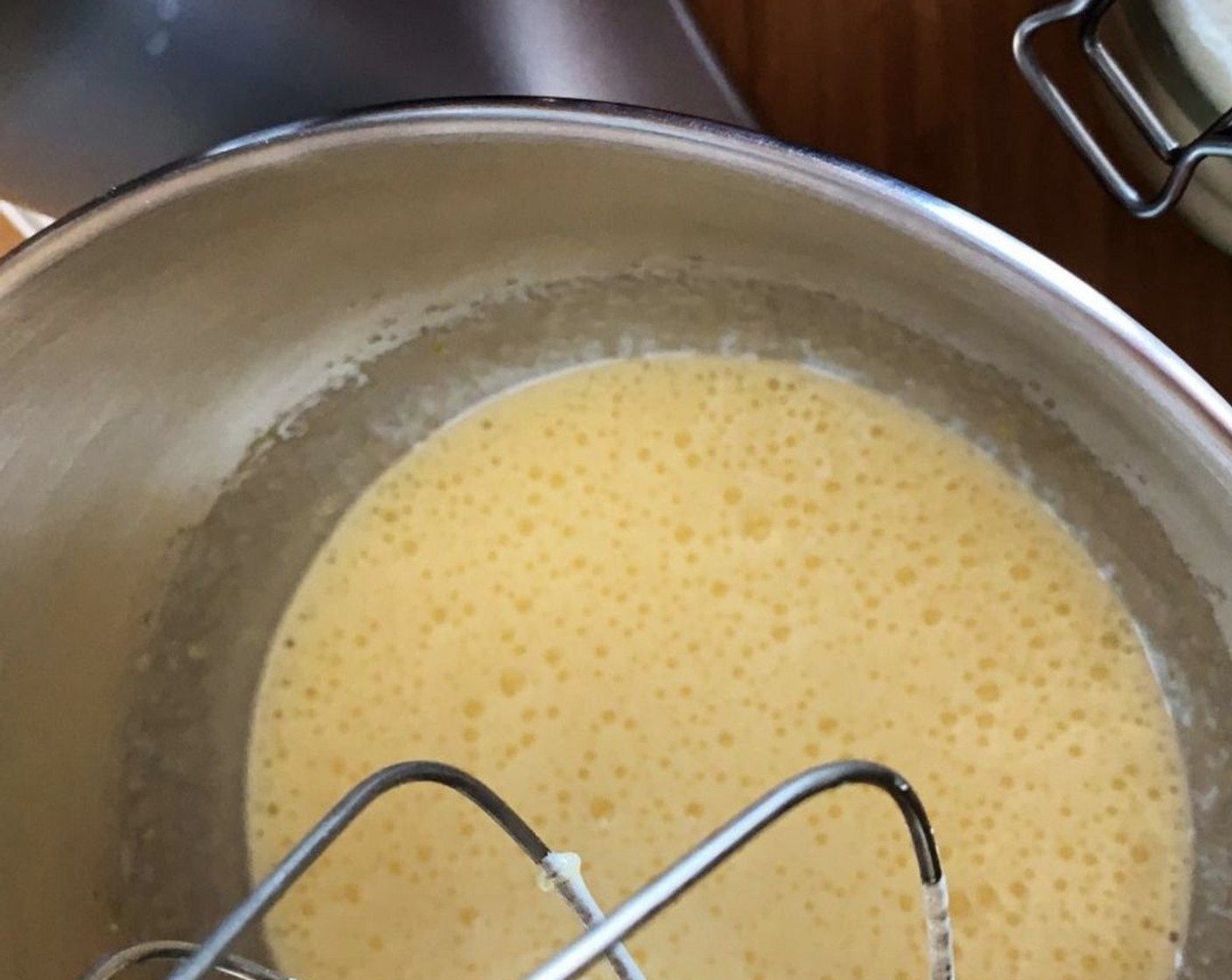 step 2 In the bowl of your electric mixer, beat Organic Eggs (3) and Brown Sugar (3/4 cup) until light in color.