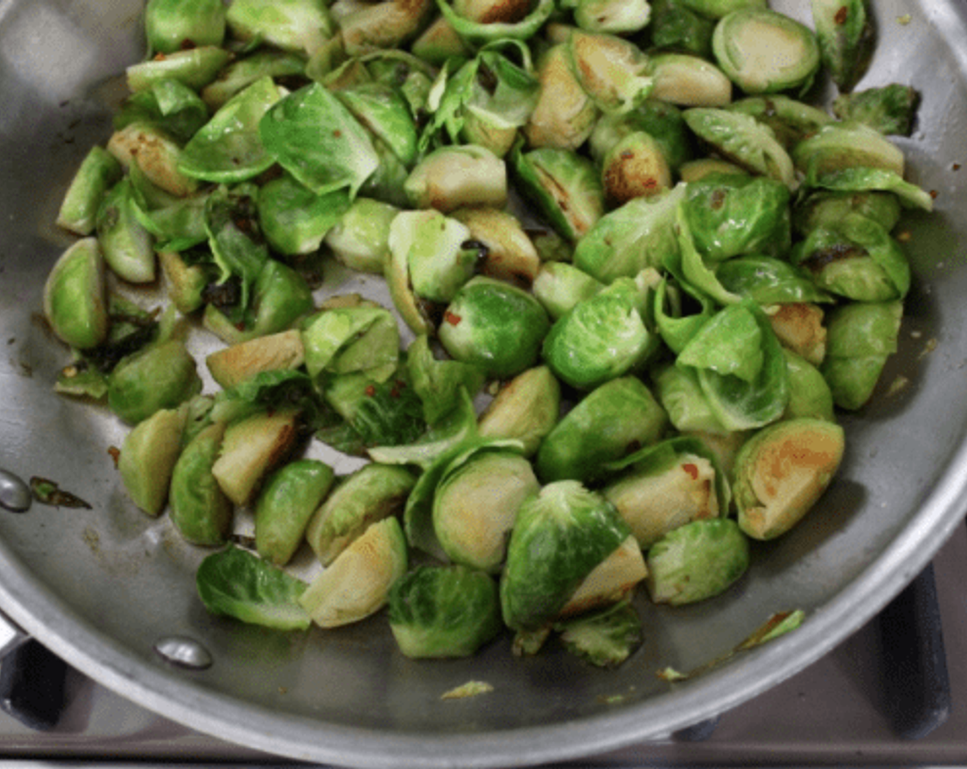step 4 Cook for 3 minutes without stirring, to allow the Brussels sprouts to develop a char on the bottom.