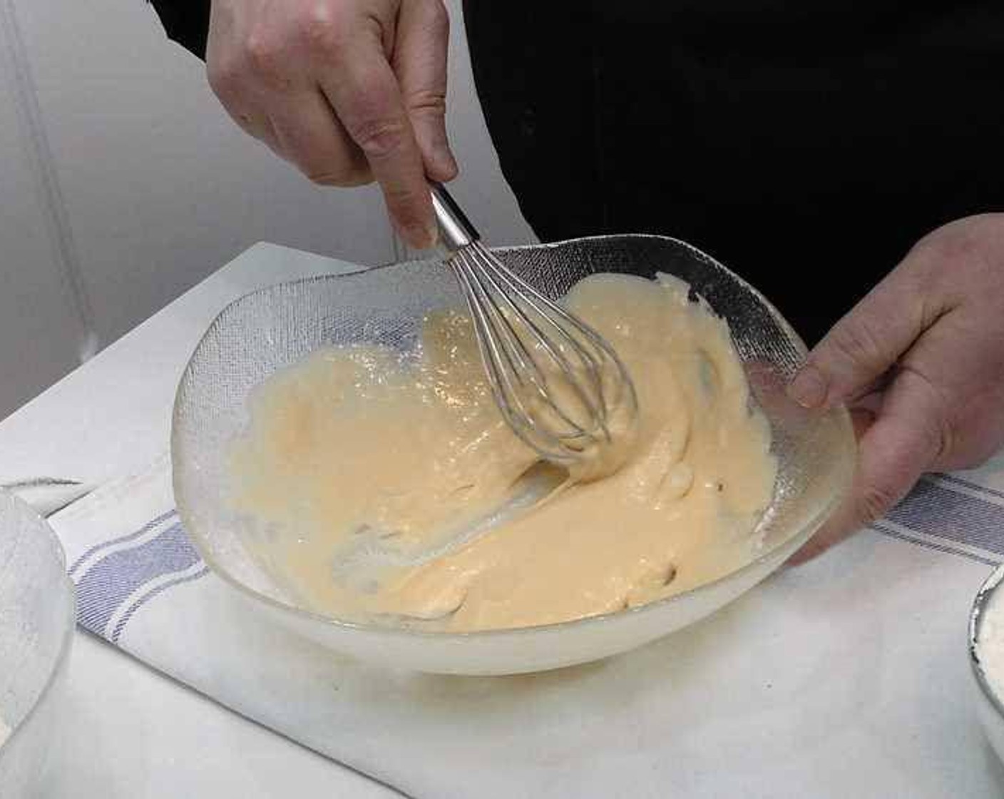step 2 In a bowl beat the Egg (1). Add in All-Purpose Flour (to taste) and mix with egg and Baking Powder (1 tsp). Keep adding flour until you have a thick but still liquid batter, be careful that the batter does not become a paste. Add in Salt (to taste).
