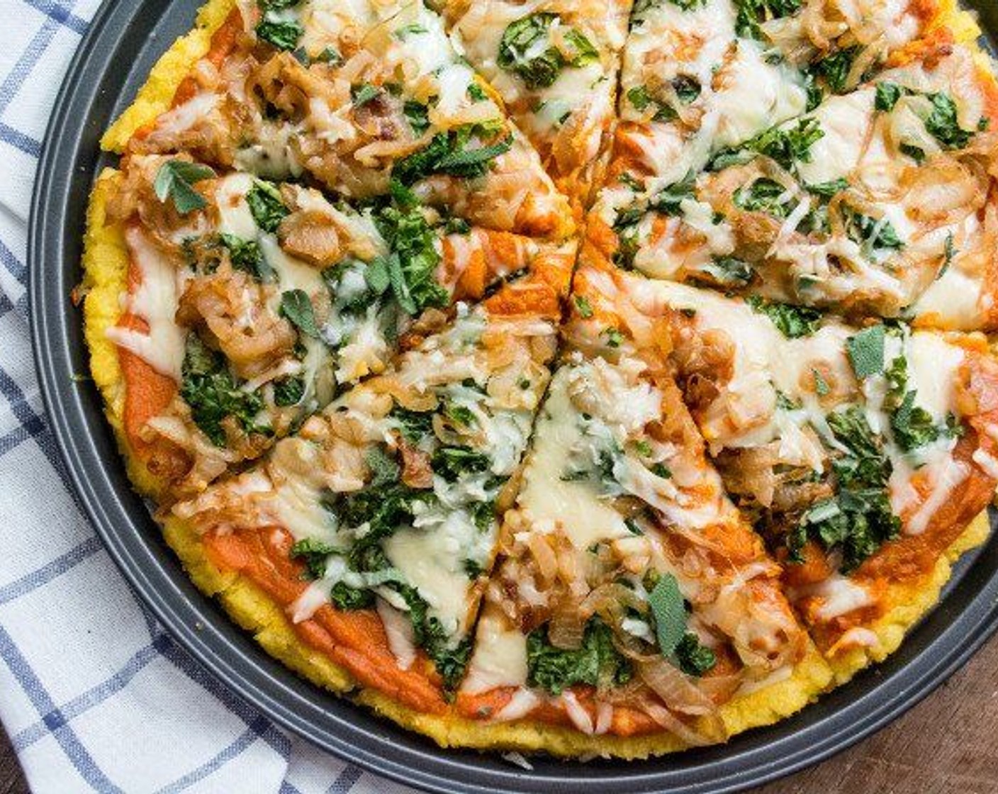 Polenta Pizza With Kabocha Squash and Kale