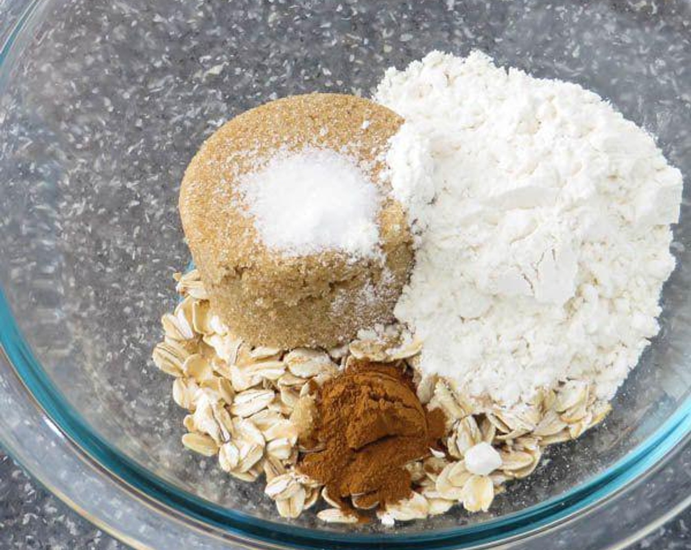 step 3 Add Brown Sugar (4 Tbsp), All-Purpose Flour (4 Tbsp), Oatmeal (4 Tbsp), Simply Organic Cinnamon, Ground (1/2 tsp) and Salt (1/4 tsp) to a small bowl. Toss to combine. Add butter and rub in with your fingers until well mixed. Add Sliced Almonds (4 Tbsp).