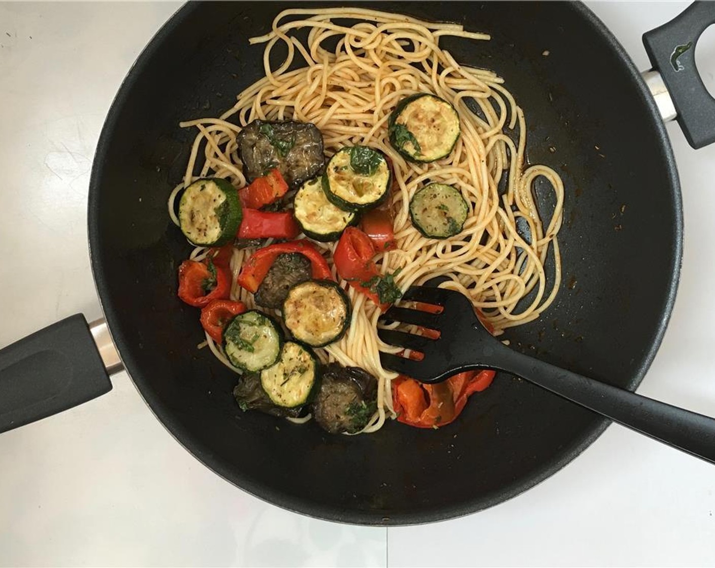 step 8 Stir well. Add the warm roasted vegetables. Stir again. Check the seasoning and add extra Ground Black Pepper (to taste), Salt (to taste), Dried Mixed Herbs (to taste), or Olive Oil to taste if necessary.