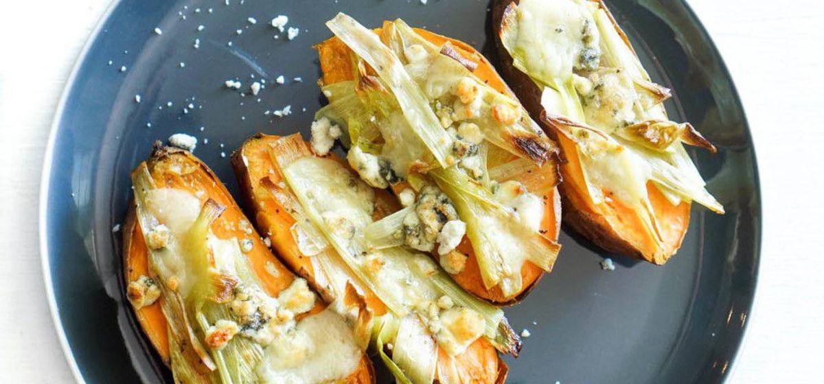 Sweet Potatoes with Buttery Leeks & Gorgonzola Recipe | SideChef