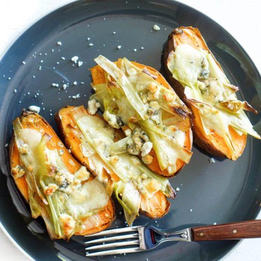 Sweet Potatoes with Buttery Leeks & Gorgonzola Recipe | SideChef