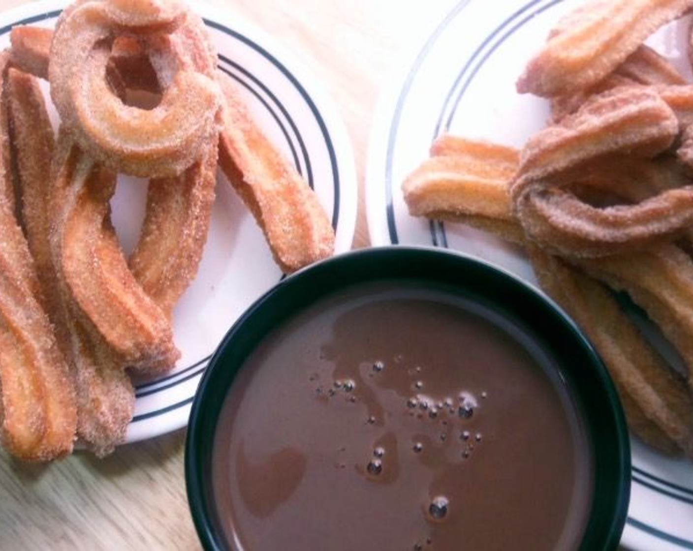 step 13 Serve churros alongside chocolate dipping sauce. Enjoy!