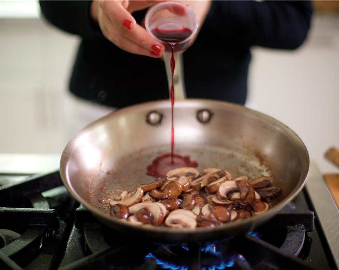 step 4 Add Port Wine (2 Tbsp) and continue to cook, stirring occasionally for three more minutes. Remove from heat and hold for plating.