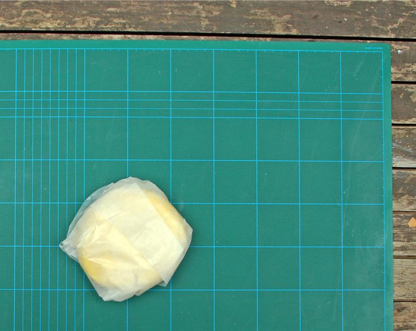 step 4 Form the dough into a ball, wrap it in baking paper and place the dough in the fridge to rest for 30 minutes. Preheat the oven to 320 degrees F (160 degrees C).