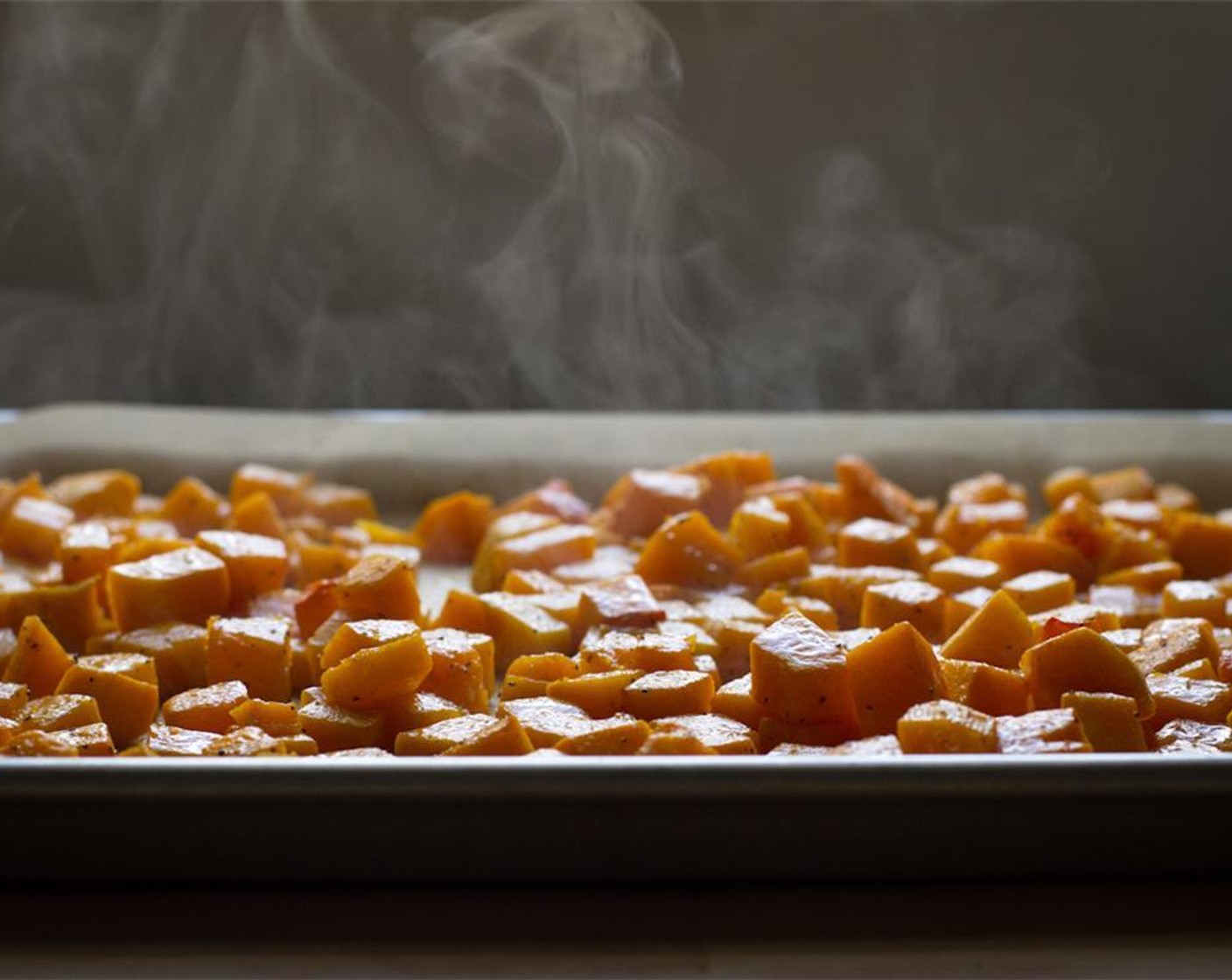 step 10 Place on the pan and toss with Sunflower Oil (1 Tbsp) and a generous sprinkling of salt and pepper. Roast for about 35 minutes, tossing once or twice while cooking. Done when tender but not mushy.