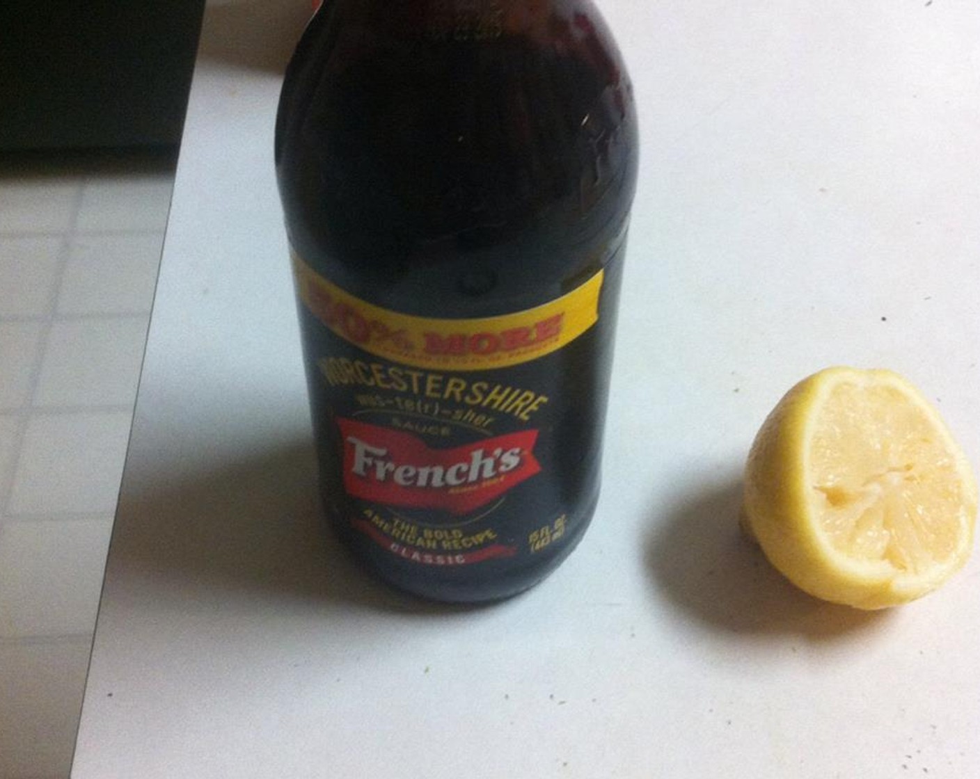 step 7 Pour Lemon Juice (to taste) over fish and add Worcestershire Sauce (1 tsp) to veggies.
