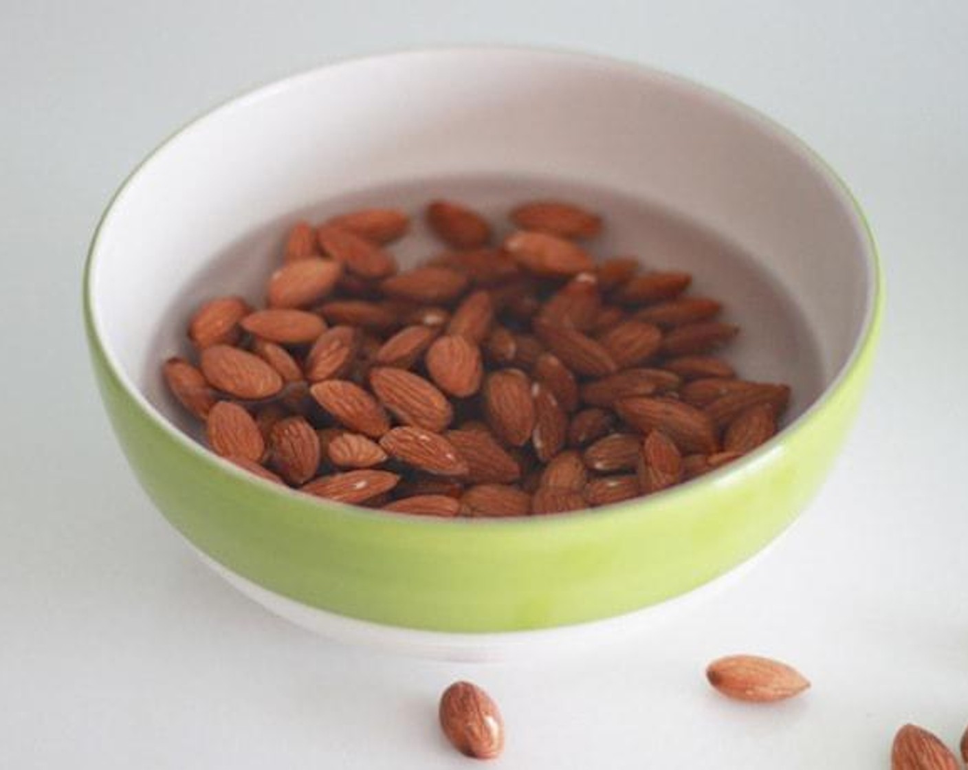 step 1 Place the Raw Almonds (1 cup) in a bowl and cover with water. It's preferred to soak them overnight for 8-12 hours in the water.