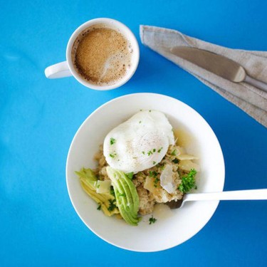 Savory Oatmeal with Avocado and Poached Egg Recipe | SideChef