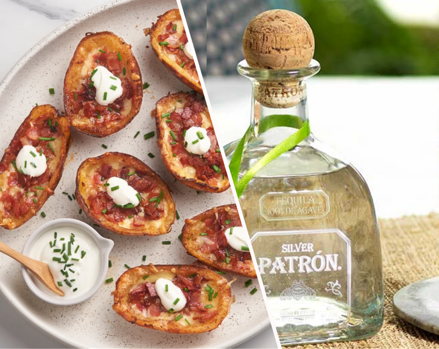 Loaded Potato Skins and Paloma Cocktail