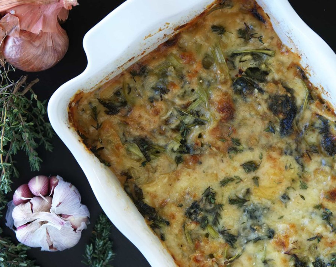 Spiralized Fennel & Broccoli Rabe Gratin