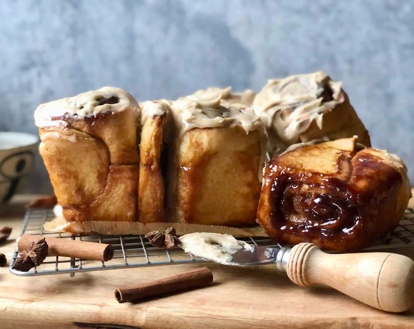 Overnight Cinnamon Rolls with Chai Frosting