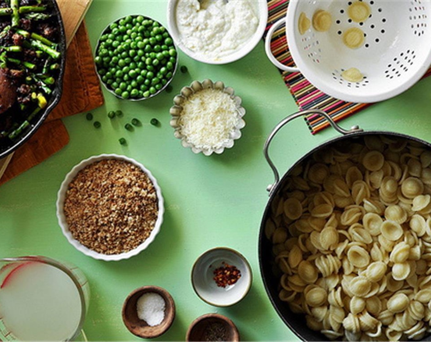 step 10 Bring a large pot of cold water to a boil. Season with a lot of salt and bring back to a boil. Add the Orecchiette Pasta (1 lb) and cook as directed on the box, until tender.