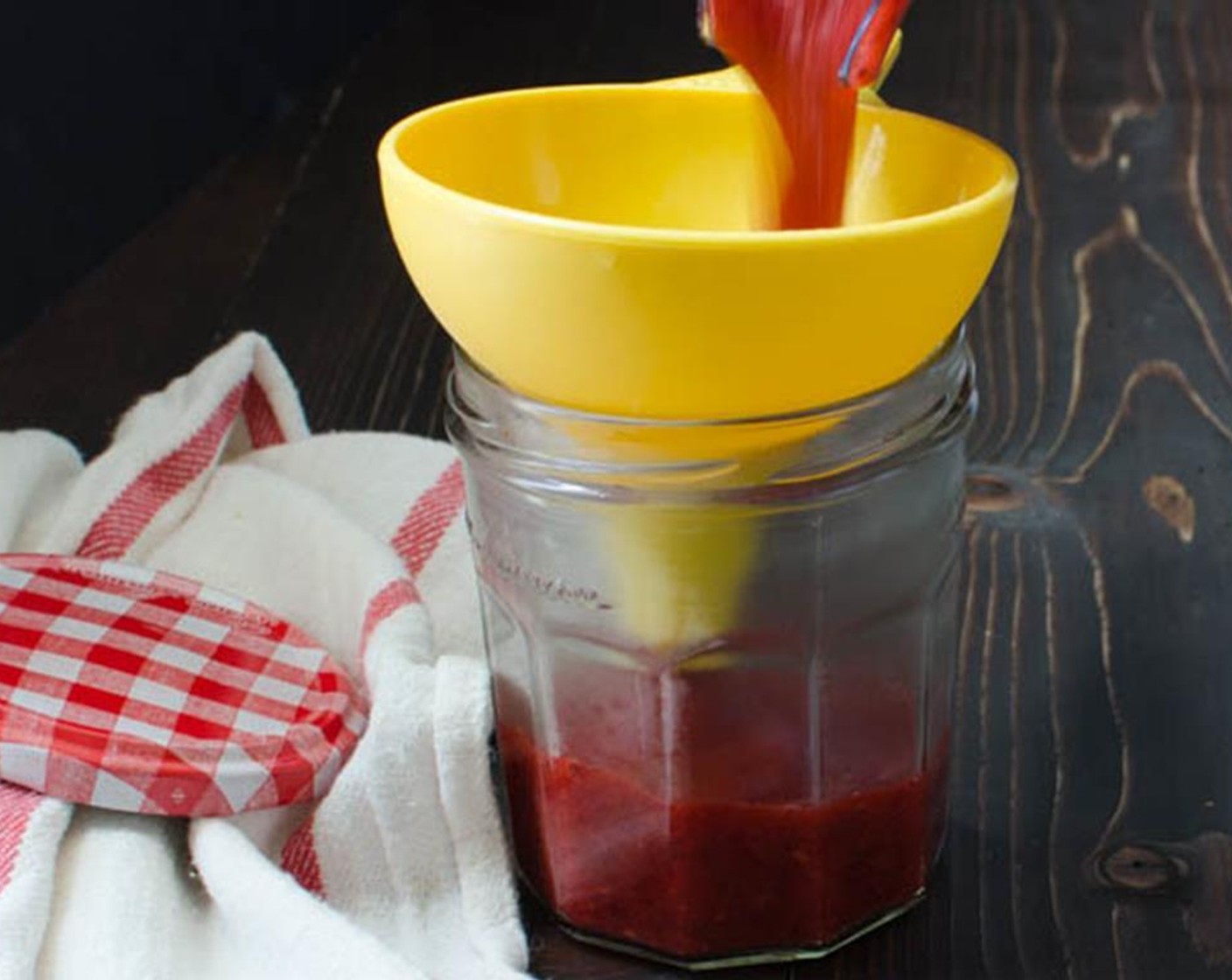 step 7 Using a funnel, transfer the jam to clean storage jars. Let jam cool to room temperature, then seal the jars and refrigerate.