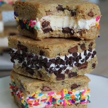 Sheet Pan Chocolate Chip Cookie Ice Cream Sandwiches Recipe | SideChef