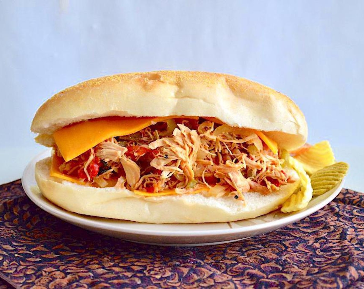 Slow Cooker Chicken Cheesesteaks