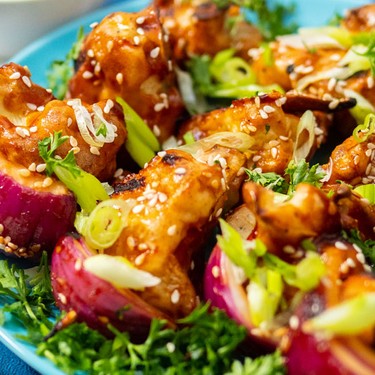 Korean BBQ Cauliflower Wing Skewers Recipe | SideChef