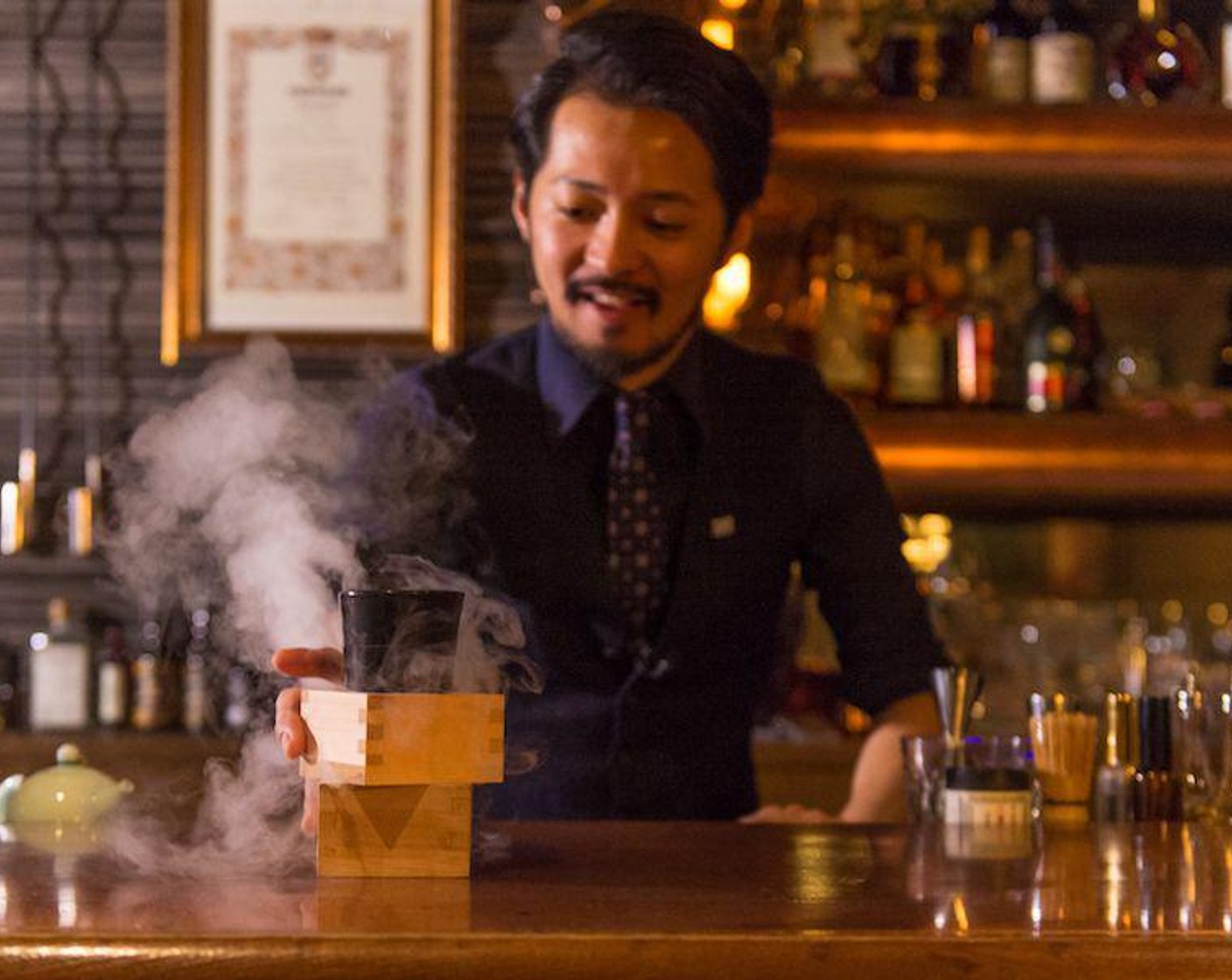 step 2 Add Ice (to taste) to shaker and hard shake for 10 seconds and use strainer to pour it into your glass. If you want to be fancy, serve it over dry ice for a magical effect!