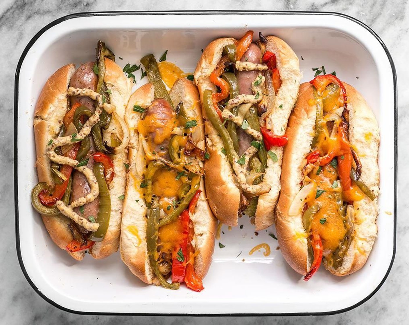 Roasted Bratwurst With Peppers And Onions