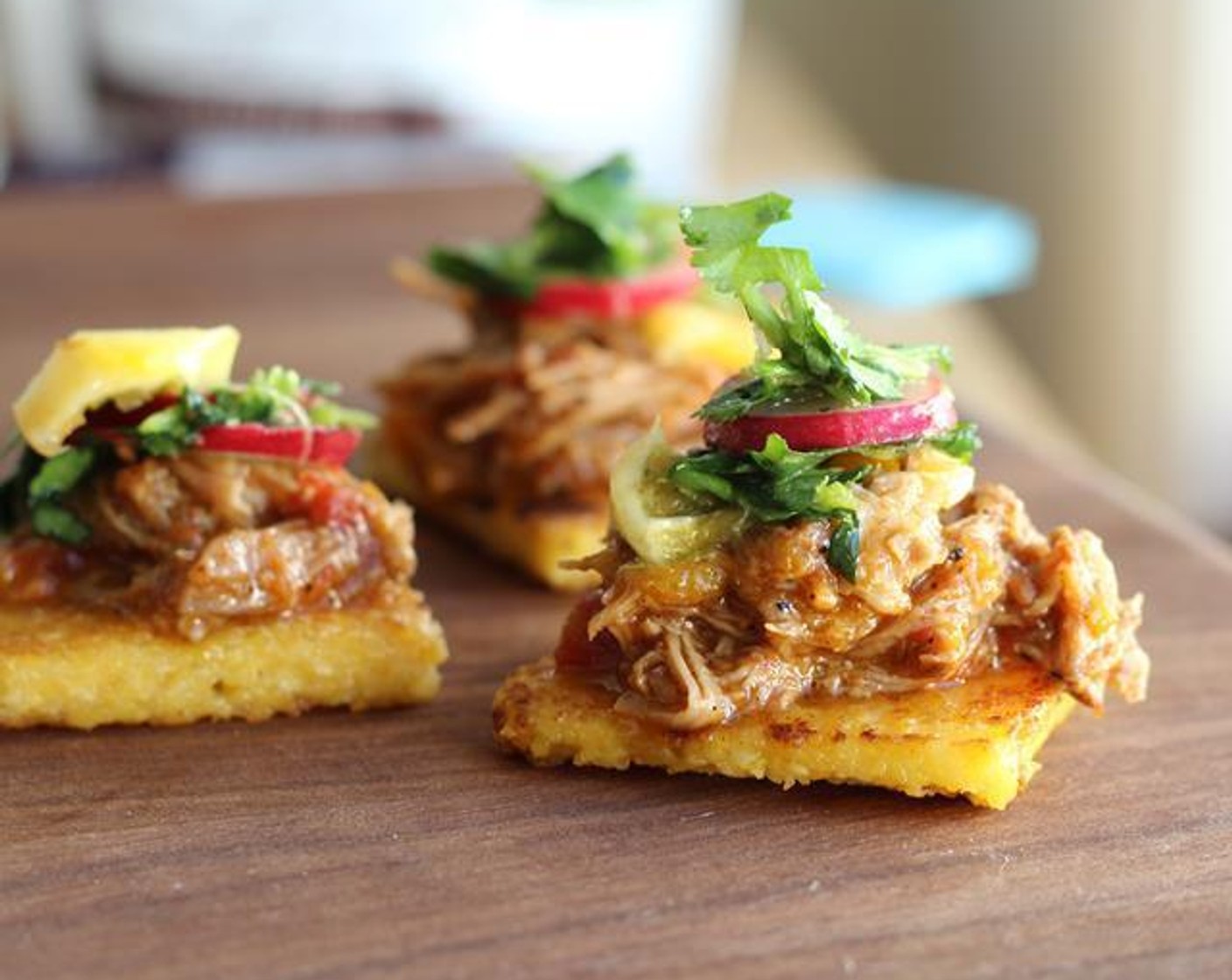 Crispy Polenta Bites with Braised Pork & Citrus