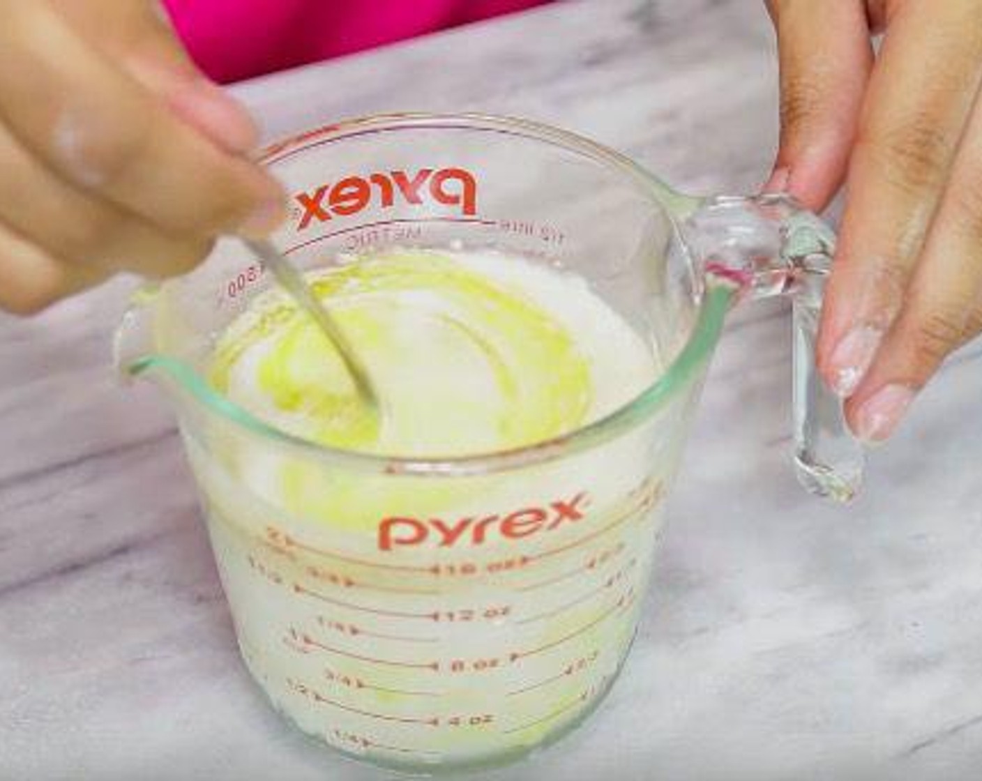 step 4 Whisk together Buttermilk (1 cup), Butter (1/2 cup), Eggland's Best Classic Eggs (2) and Vanilla Extract (2 tsp). Pour this mixture in the flour mixture and whisk until there’s no lumps of flour, make sure not to over mix. Pour batter into prepared pan.