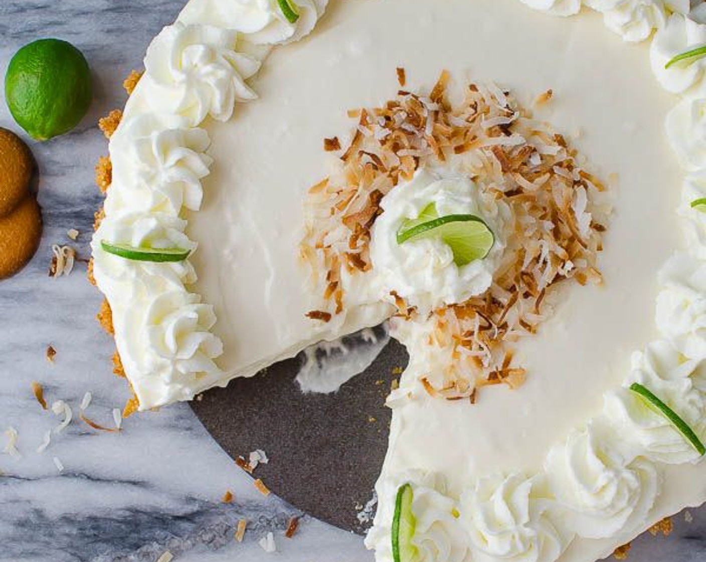 Whipped Key Lime Tart with Coconut Wafer Crust