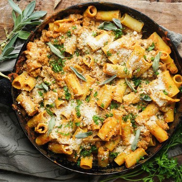 Pumpkin Baked Ziti with Sage Sausage Recipe | SideChef