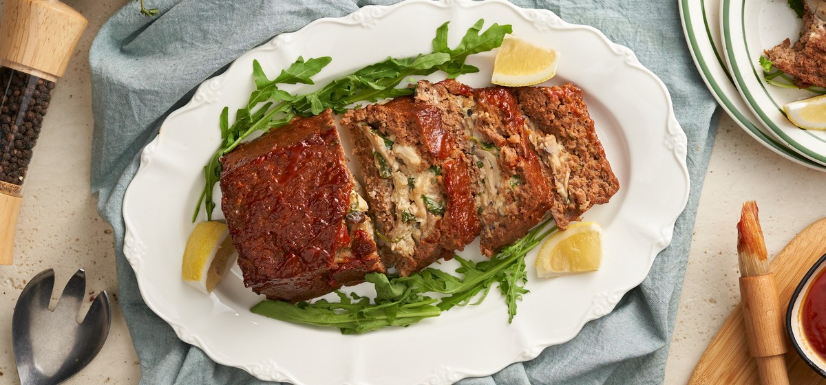 Creamy Mushroom Stuffed Meatloaf Recipe | SideChef