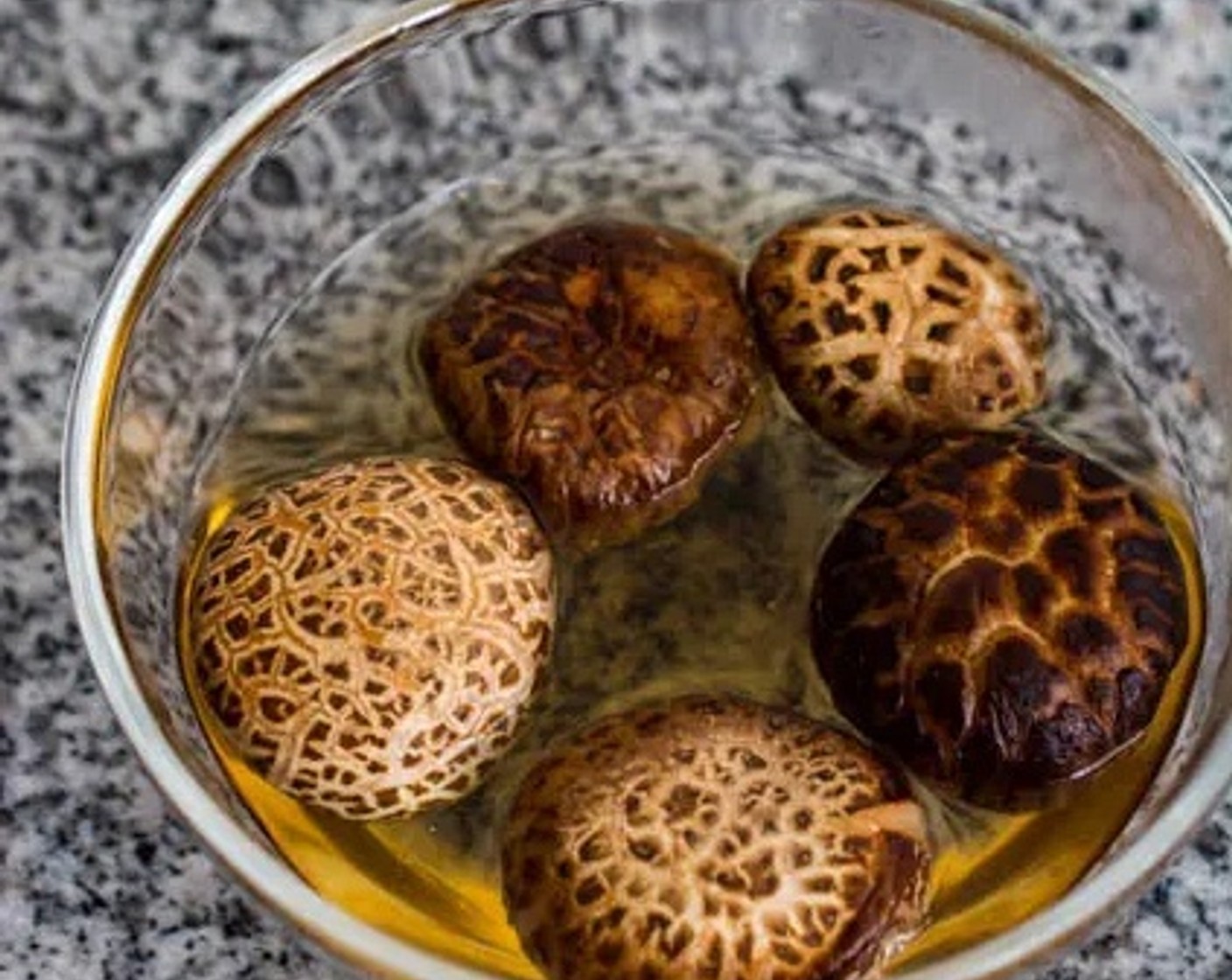 step 2 Next, soak the Dried Shiitake Mushrooms (4) in warm water for about 30 minutes or until they turn soft.